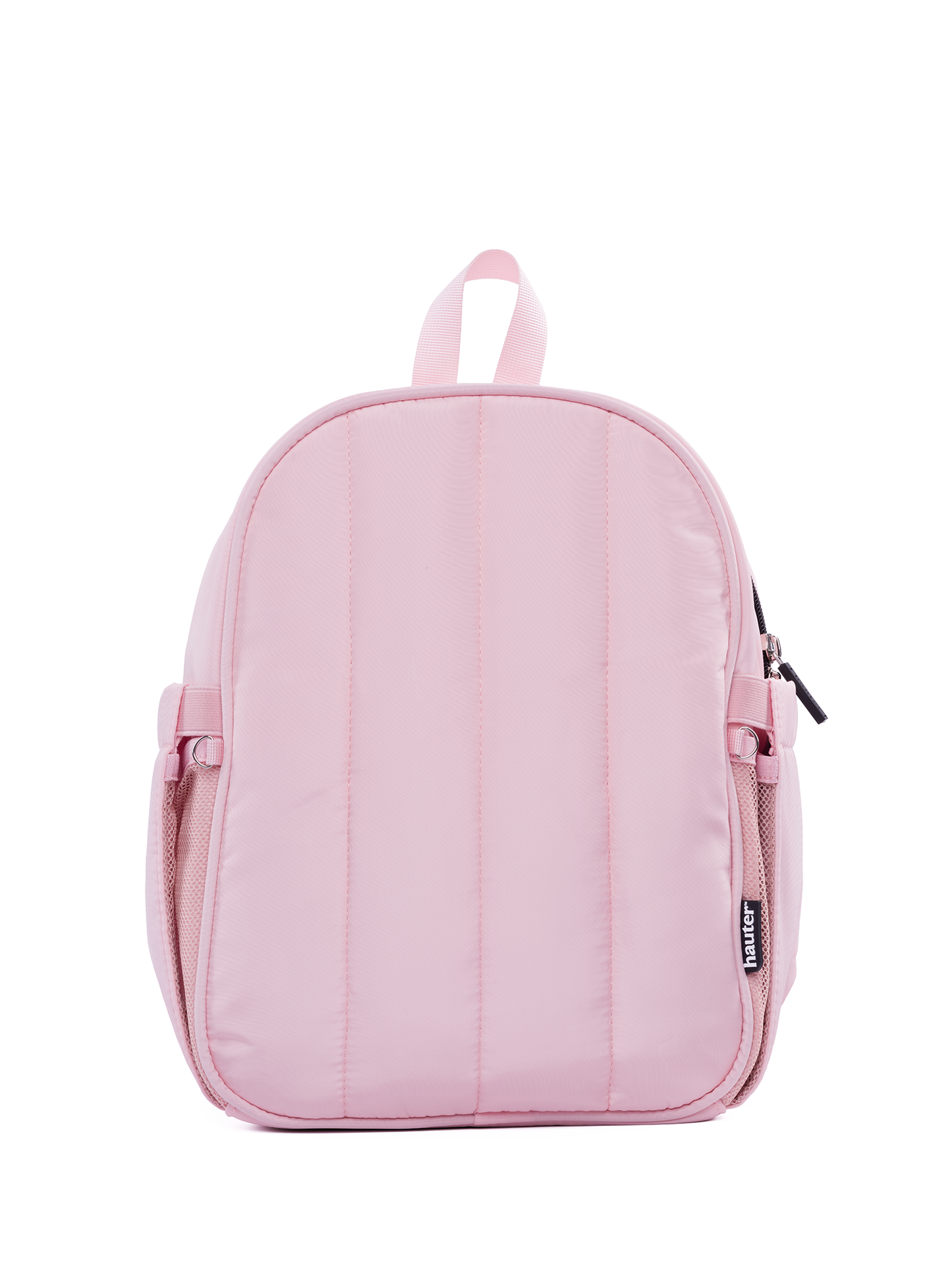 Pink backpack on a white background