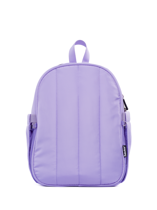 Purple backpack on a white background